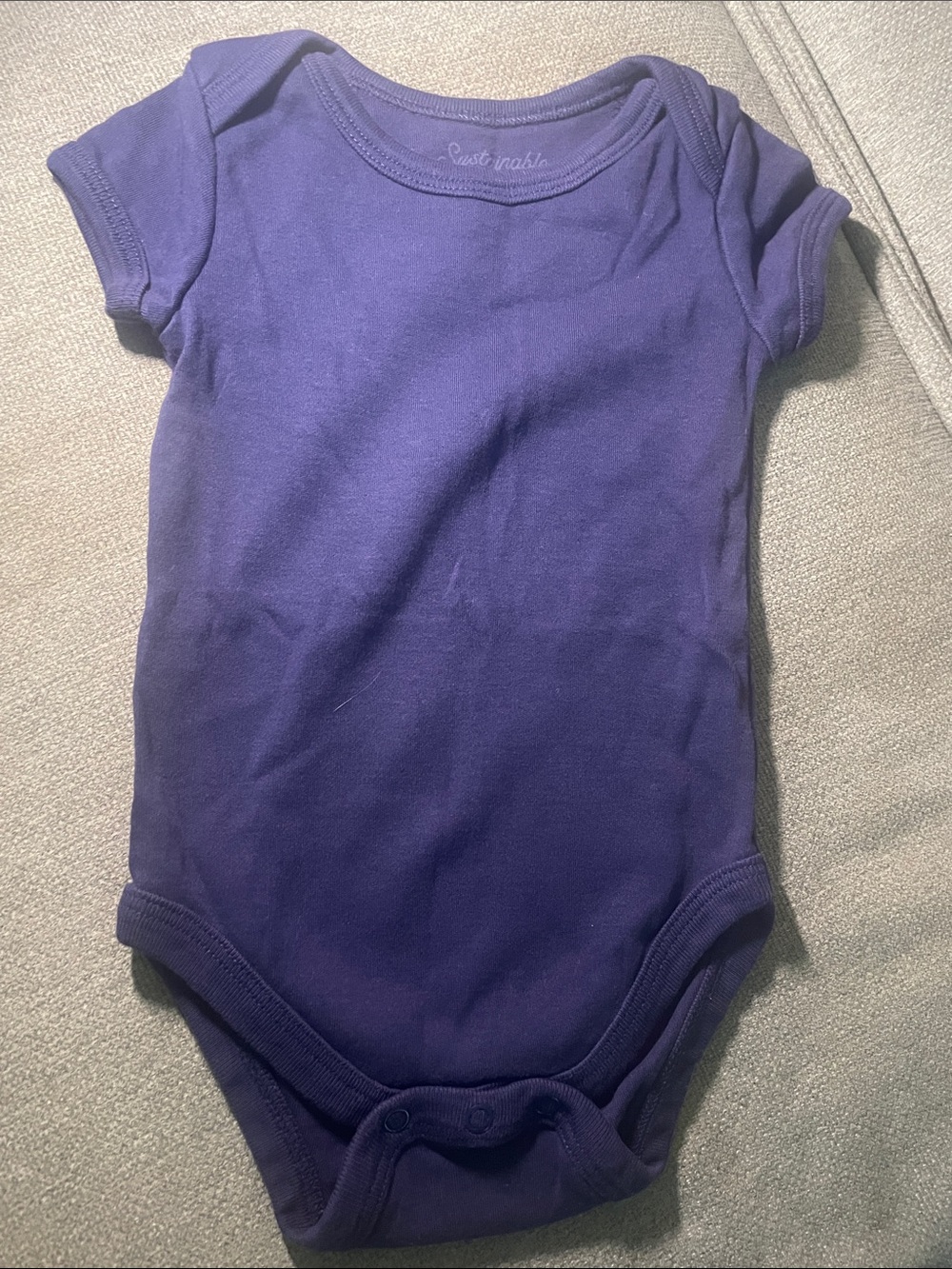 Soft Purple Short-Sleeve Baby One-Piece Bodysuit from Pact- 100% Organic Cotton